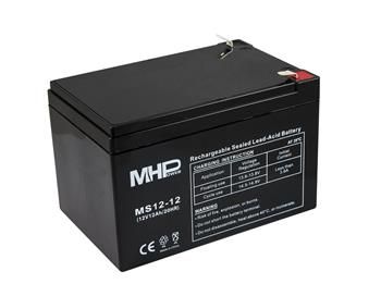 MHPower MS12-12 olovnatý batériový akumulátor AGM 12 V/12 Ah, Faston F2 - 6,3 mm