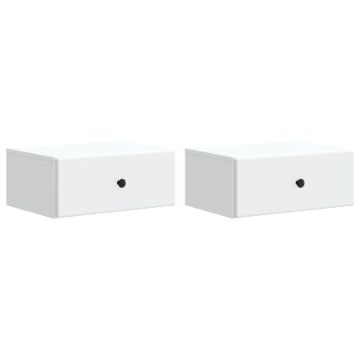 vidaXL Nástenná nočná skrinka Nástenný 2 pcs Biela 49 x 34,5 x 20 cm