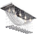 Biela stropná lampa s krištálikmi 8 x G9 29 cm
