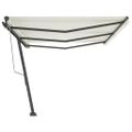 vidaXL Samostatne stojaca automatická markíza 600x350 cm krémová