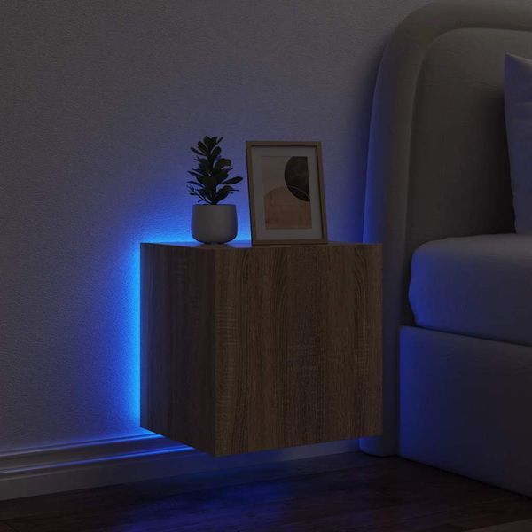 vidaXL TV nástenná skrinka s LED svetlami dub sonoma 40,5x35x40 cm