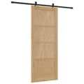 vidaXL Posuvné dvere Prírodná a čierna 86 x 211 cm Borovicový masív