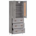 vidaXL Vysoká skrinka sivý dub sonoma 69,5x34x180 cm spracované drevo