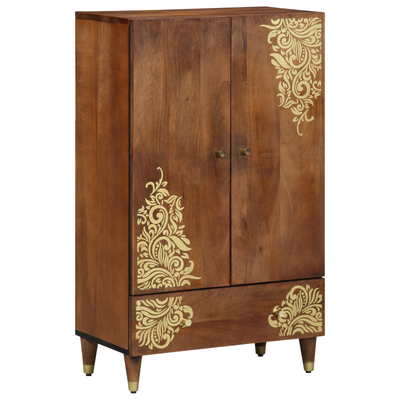vidaXL Highboard Hnedá 60 x 33 x 100 cm Masívne mango drevo