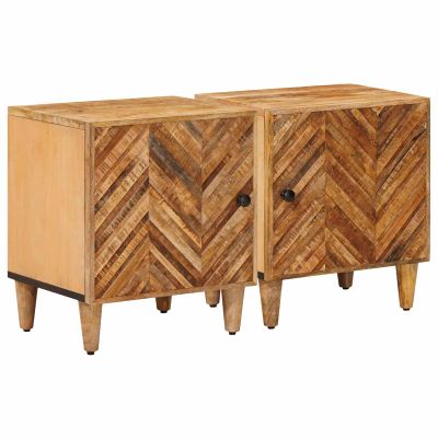 vidaXL Nočný stolík 2 pcs Hnedá 40 x 33,5 x 46 cm Masívne mango drevo