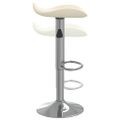 vidaXL Barové stoličky 2 ks krémové chrómovaná oceľ a umelá koža