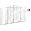 vidaXL Oblúkové gabiónové koše 8ks 300x30x160/180cm pozinkované železo