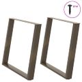 vidaXL Nohy k jedálenskému stolu v tvare U, 2 ks, prírodná oceľ, 90 x (72-73) cm, oceľ