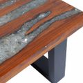 vidaXL Konferenčný stolík z teakového dreva a živice, 100 x 50 cm