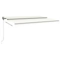 vidaXL Ručne zaťahovacia markíza s LED 500x350 cm krémová