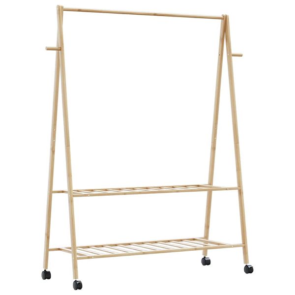 vidaXL Vešiak na oblečenie s policami a kolieskami 132x45,5x155,5 cm