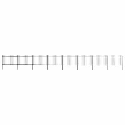 vidaXL Záhradný plot s vrchnou časťou z ocele 1339x120 cm čierny