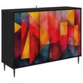 vidaXL Servírovacia skriňa HEESCH Čierny dub 102 x 33 x 76 cm