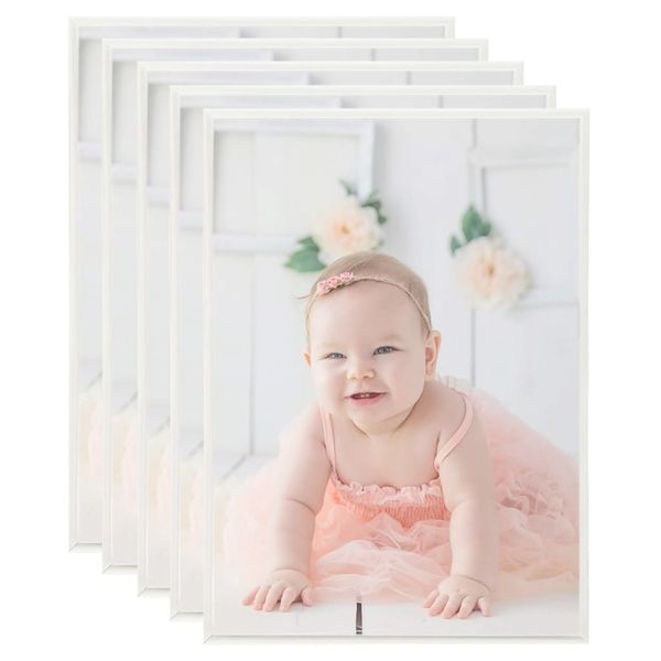 vidaXL Fotorámiky na stôl, koláž 5 ks, strieborné 15x21cm, MDF
