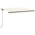 vidaXL Automatická markíza, LED a senzor vetra 400x300 cm, krémová