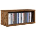 vidaXL Roh na skladovanie CD Dubové drevo 40 x 17 x 17 cm