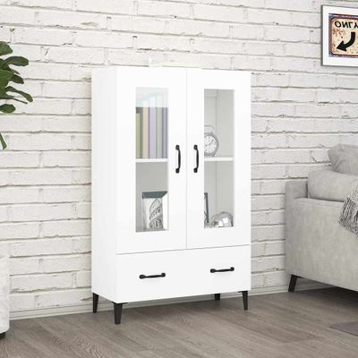 vidaXL Vysoká skrinka biela 70x31x115 cm spracované drevo