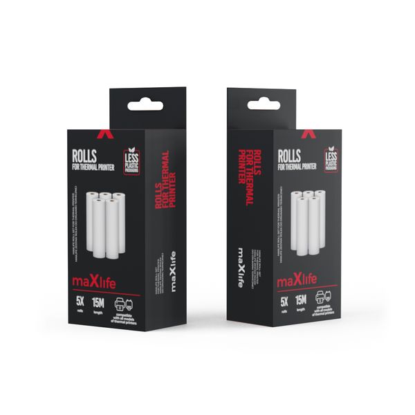 Maxlife Adhesive Roll Set súprava 5 kotúčov pre termotlačiarne MXTP-100 (OEM0200509)