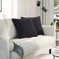vidaXL Vankúše na pohovku 2 pcs Čierna 50 x 50 cm Kordúrová tkanina