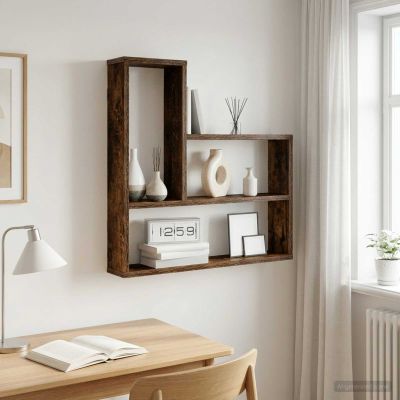 vidaXL Stenná polica Dymový dub 60 x 11 x 60 cm Kompozitné drevo