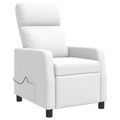 vidaXL Masážne relaxačné kreslo Biela Umelá koža