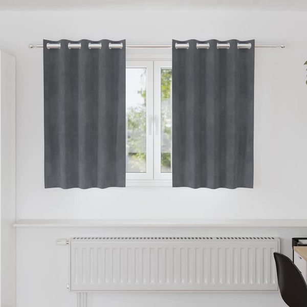 vidaXL Zatemňovacie závesy 2 pcs Svetlosivá 140 x 140 cm Zamat