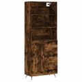 vidaXL Vysoká skrinka dymový dub 69,5x34x180 cm spracované drevo