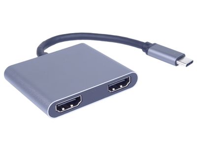 MST adaptér USB-C na 2x HDMI, USB3.0, PD, 4K, FHD
