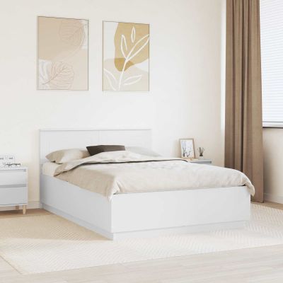 vidaXL Rám postele s čelnou doskou Biela 160 x 200 cm Kompozitné drevo