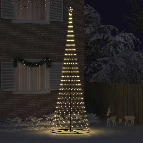 vidaXL LED vianočný stromček s 555 LED-i Teplá biela 500 cm Kov
