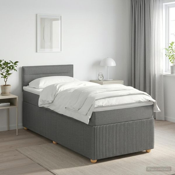 vidaXL Posteľ boxspring s matracom Tmavosivá 80 x 200 cm Látka
