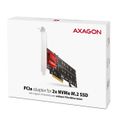 AXAGON PCEM2-ND, PCIe x8 riadič - 2x M.2 NVMe M-kľúčový slot, RAID, podpora desiek bez bifurkácie, vč. LP Radic, PCIe x8, pre 2x M.2 SSD, NVMe M-Kľúč, podpora RAID, včetne low profile záslepky
