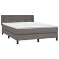 vidaXL Boxspring posteľ s matracom sivá 140x190 cm umelá koža