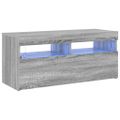 vidaXL TV skrinka s LED svetlami sivý dub sonoma 90x35x40 cm
