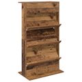 vidaXL Regál na časopisy Staré drevo 70 x 41 x 126 cm Kompozitné drevo