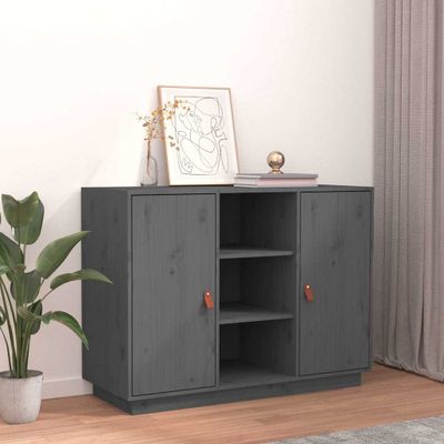 vidaXL Komoda sivá 100x40x75 cm borovicový masív