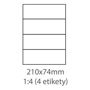 etikety Samolepiace 210x74 univerzálne biele (1000 listov A4/bal.)