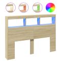 vidaXL Skrinka na čelo postele s LED dub sonoma 140x17x102 cm