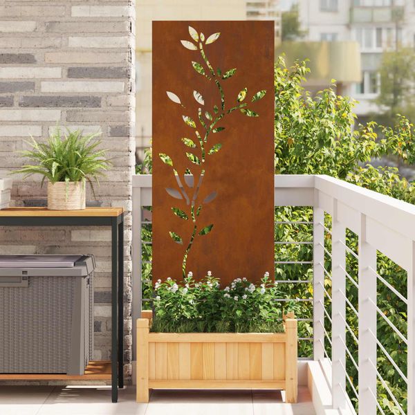 vidaXL Záhradná clona na súkromie Kvetinový Hrdzavý 50 x 140 cm