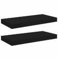 vidaXL Plávajúce nástenné police 2 ks, čierne 50x23,5x3,8 cm, MDF