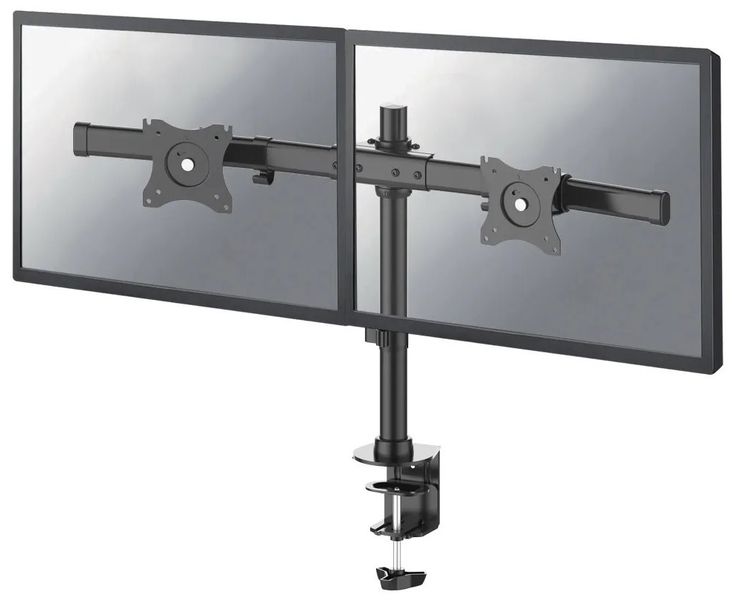 Neomounts FPMA-DCB100DBLACK / Flat Screen Desk Mount (clamp/grommet) - Crossbar / Black Držák, VESA, pro monitor, úhloprícka 10"-27", náklon 90°, otácení 30°, rotace 360°, nosnost 20kg, ocel, cerný