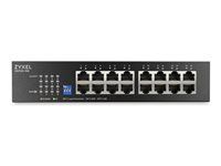 Prepínač - neriadený - 16 x Gigabit Ethernet - Dá sa namontovať do rozvádzača, desktop, na upevnenie na stenu - pre P/N: GS1100-16EPS-EU0101F, GS1100-16ES-EU0101F
