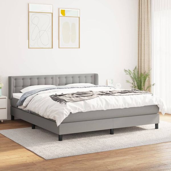 vidaXL Boxspring posteľ s matracom svetlosivá 100x200 cm látka