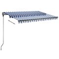 vidaXL Samostatne stojaca automatická markíza 300x250 cm modro-biela