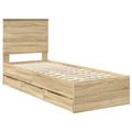 vidaXL Rám postele Sonoma dub 75 x 190 cm Inžinierske drevo