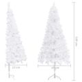 vidaXL Rohový umelý vianočný stromček biely 120 cm PVC