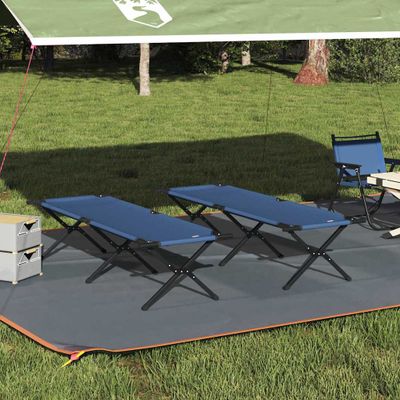 vidaXL Skladacia kempingová posteľ 2 pcs Modrá 193 x 69 x 45 cm