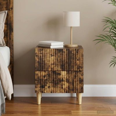 vidaXL Nočný stolík Dymový dub 43 x 34,5 x 48 cm Kompozitné drevo