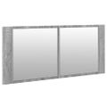 vidaXL LED kúpeľňová zrkadlová skrinka sivá sonoma 100x12x45 cm