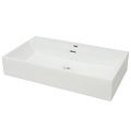vidaXL Umývadlo s otvorom na batériu, keramika, biele 76x42,5x14,5 cm